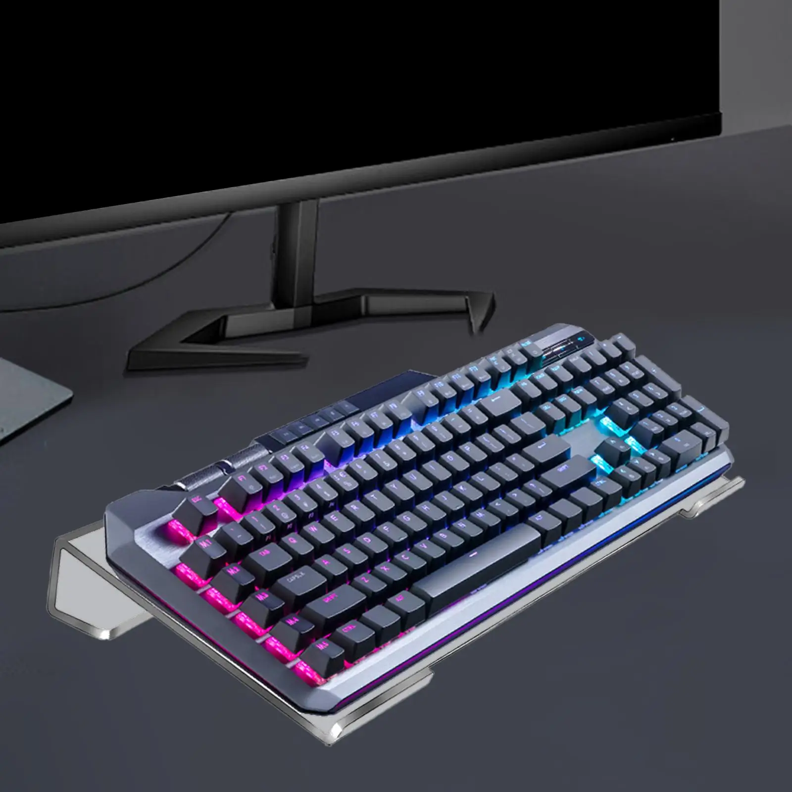 Soporte Elevador Para Teclado De Computadora MEKASS – Ajustable En 4 Ángulos, Extensible, Antideslizante – Ideal Para Oficina Y Gaming