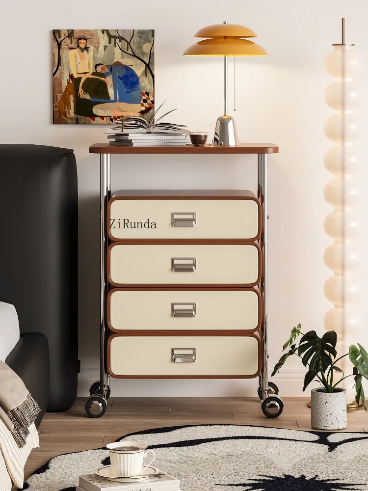 Modern art wind bucket cabinet, home living room, bedroom, wall mounted storage cabinet, roller movable cabinet