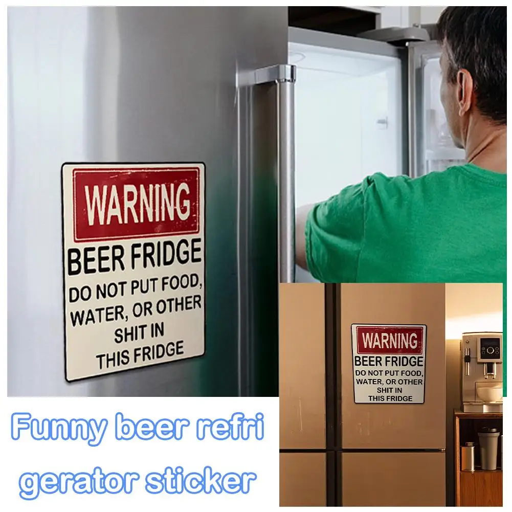 

Beer Fridge Magnet Funny Warning Magnet Stickers "DO NOT PUT FOOD OR OTHER SHIT IN THIS FRIDGE" Refrigerator Decals Decorations