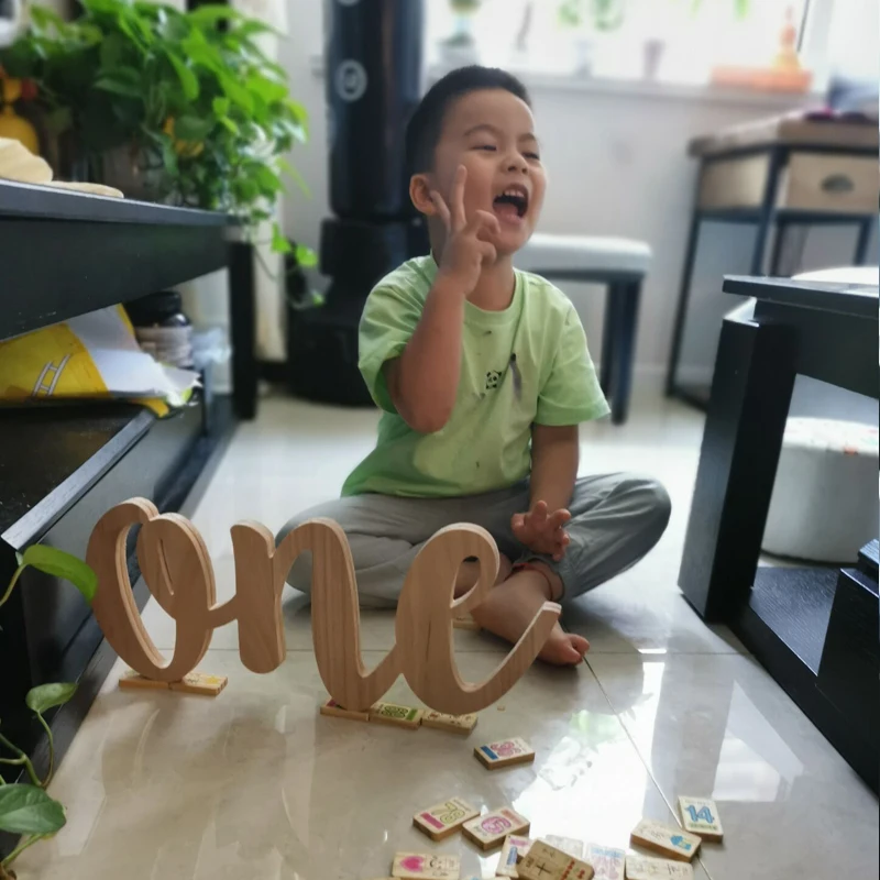 

One Sign Photo Prop for First Birthday Photo Shoot for Babies Wooden Number Sign