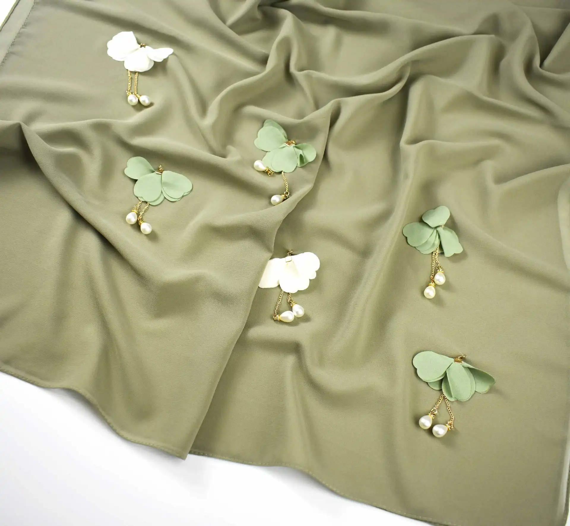 Fashion Chiffon Hijab Women Plain Bubble Chiffon Scarf Hijab Wrap Printe Solid Color Shawls Headband Muslim Hijabs Scarves Scarf