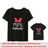 Korean Mama Mouse And Mini Mouse Daughter Kids Tops Baby Outfits Cartoon Mom and Me T-shirt Family Look Matching Outfits 4
