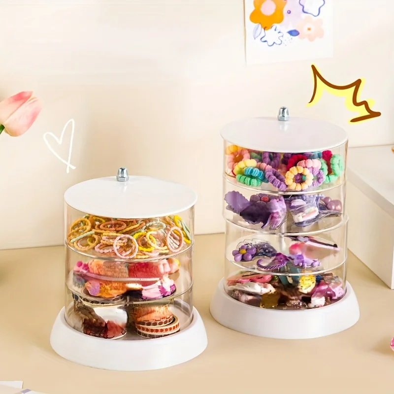 360° Rotating Makeup Organizer - Transparent, Multi-Layer Storage for Cosmetics, Hair Accessories & Jewelry - Easy Assembly 5