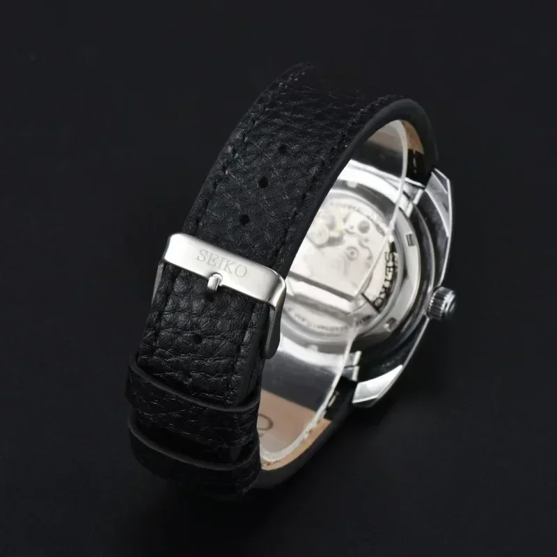 Original SEIKO Men Watches SNKP27 Series Automatic Self-Wind Mechanical Watch Square Multifunctional Luxury Leather Strap Watch mechanical watch