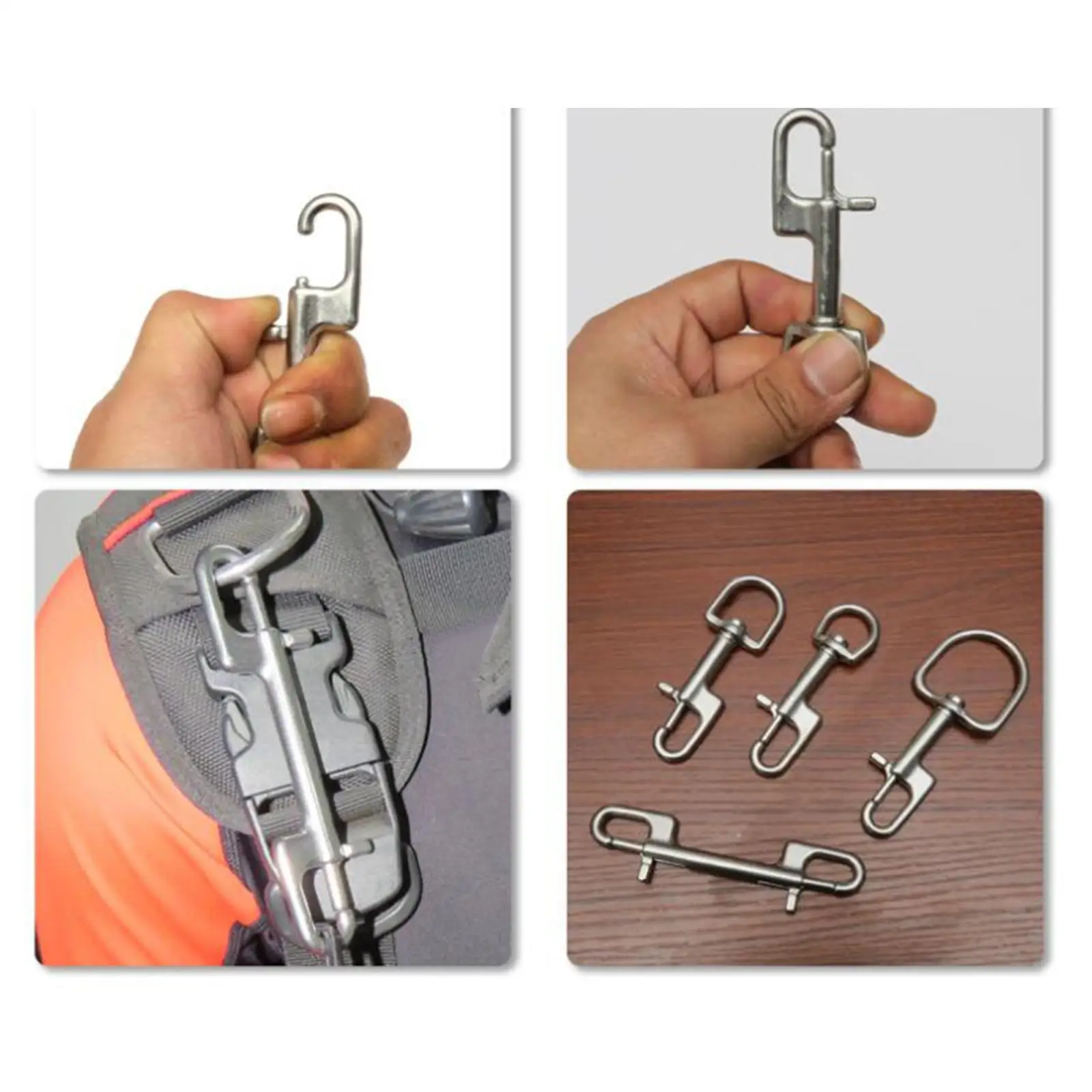 Clip per moschettone in acciaio inossidabile per impieghi