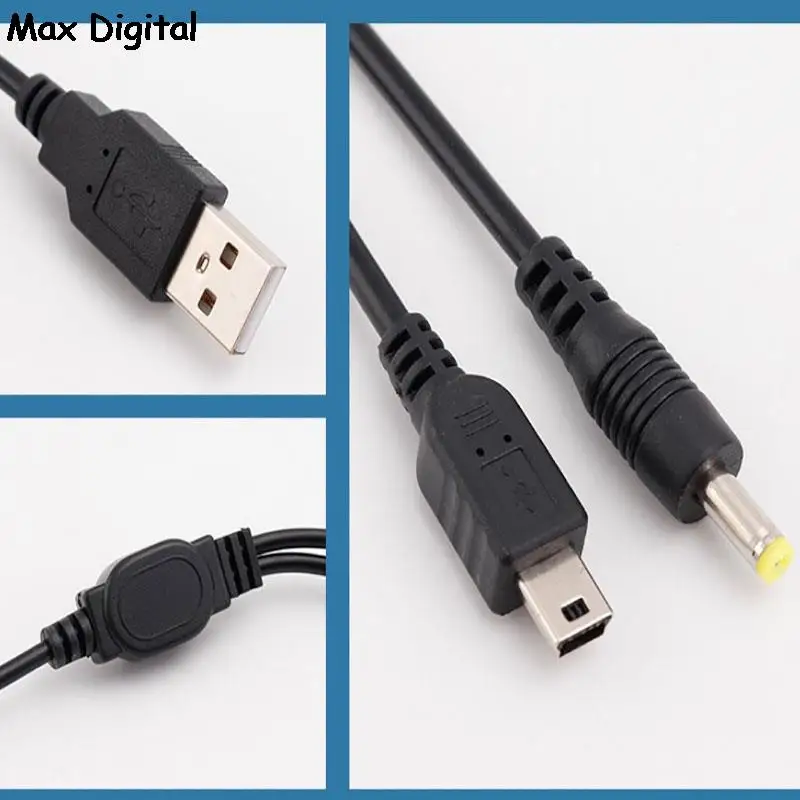 PSP 1000 2000 3000 USB 5V 충전 플러그 충전 케이블, USB to DC 1A 플러그 전원 코드, 게임 액세스, 2 in 1, 1.2m 케이블