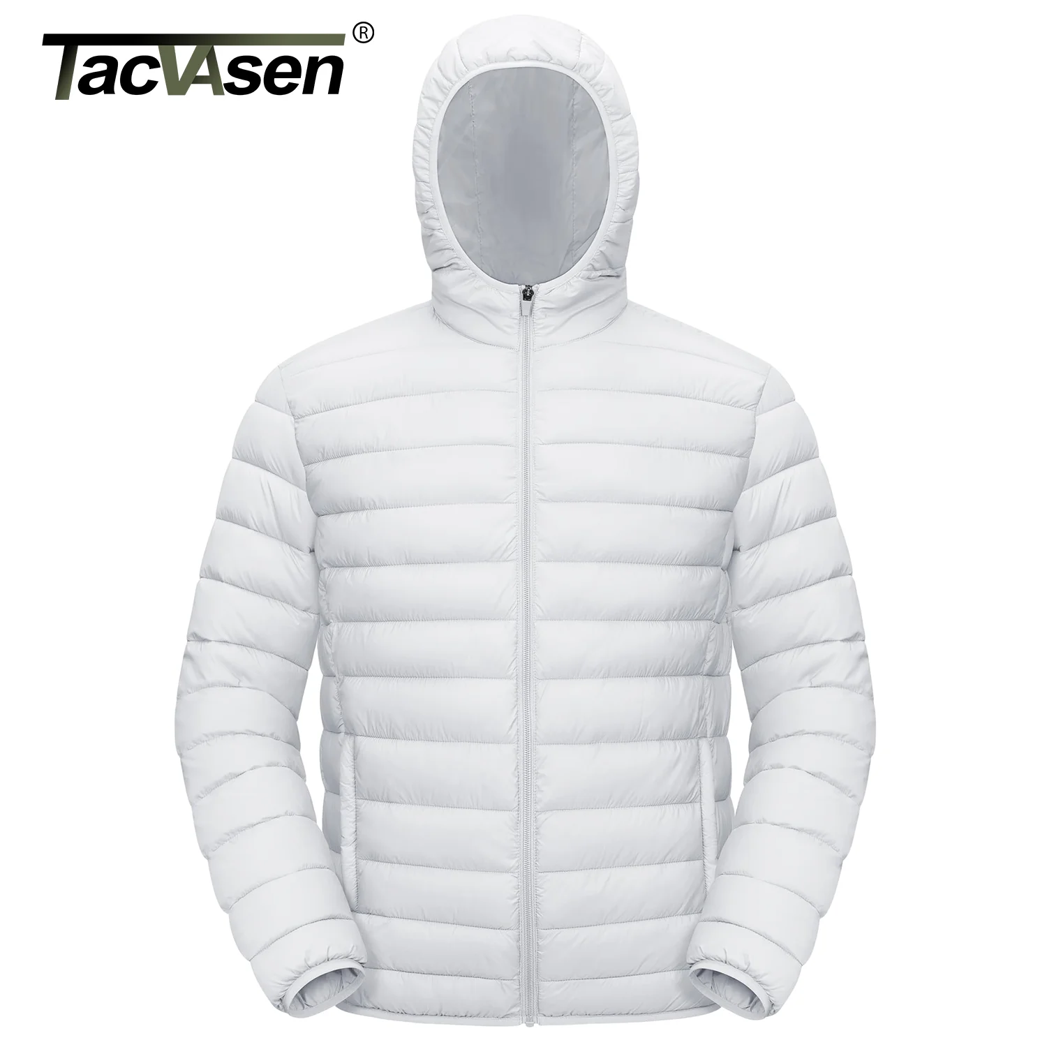 Mens Lightweight Puffer Jackets TACVASEN Water-Repellent Hooded Quilted Jacket Insulated Jacket Padded Coat Male Windbreaker puffer jacket