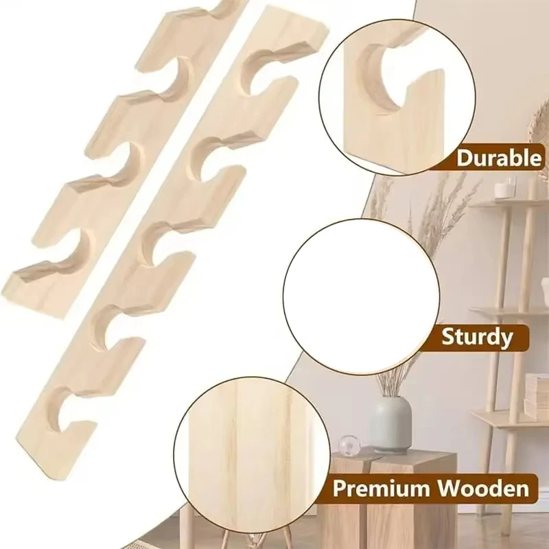 Wall Mounted Wooden Baseball Cap Organizer Vertical Hat Racks For Closet Portable Solid Wood Hooks Display Rack 4