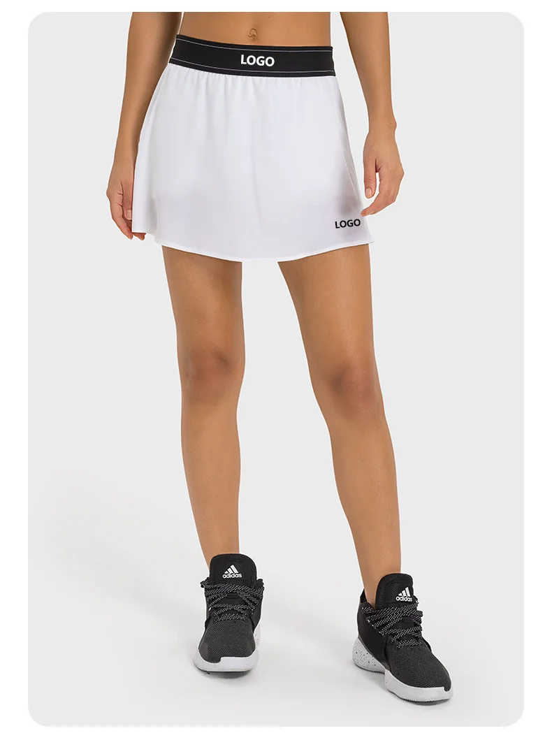 

With Logo Match Point Flowy A-line Tennis Skirt With Comfy Inner Short Lightweight Woven Skirts Hidden Pocket for Key or Cards