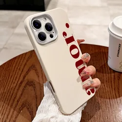 Red Artistic Lichee Pattern Soft Phone Case - iPhone 17 Pro (White)