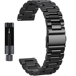 Quick Release Universal Milanese Stainless Steel Watchband Strap Bracelet for 20MM (D - Black)