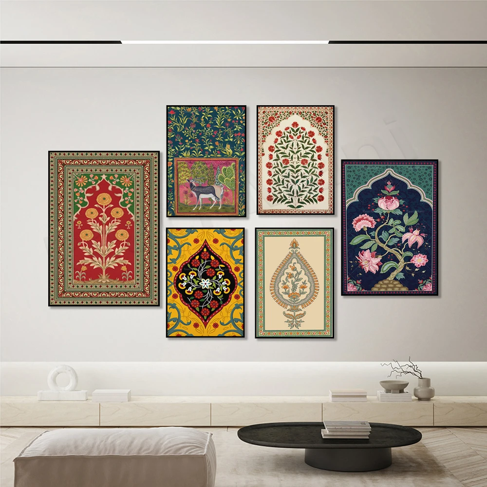 Indian Mughal Tree Of Life Israeli Cypres Turkish Persian Paisley Vintage  Plant Floral Print Poster Folk Art Home Decor Painting - AliExpress 15, image size:1000x1000