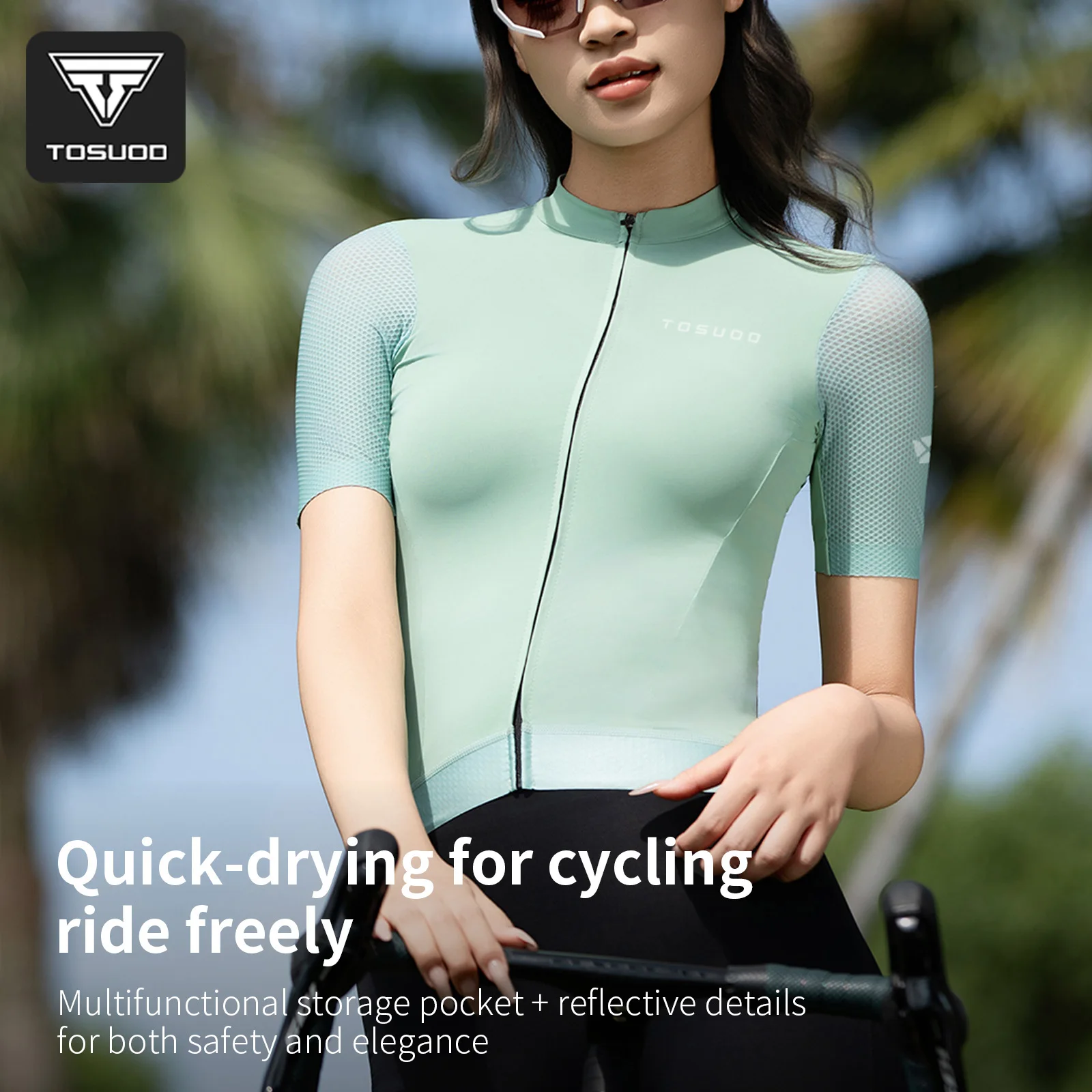 TOSUOD TS-0224-53 Women's Cycling Jersey Breathable Racing Short Sleeve