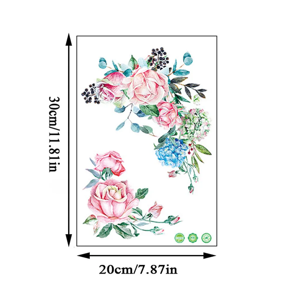 1pc Flower Toilet Stickers Bathroom Seat Cover Sticker Self-adhesive Removable Waterproof PVC Sticker Refrigerator Posters