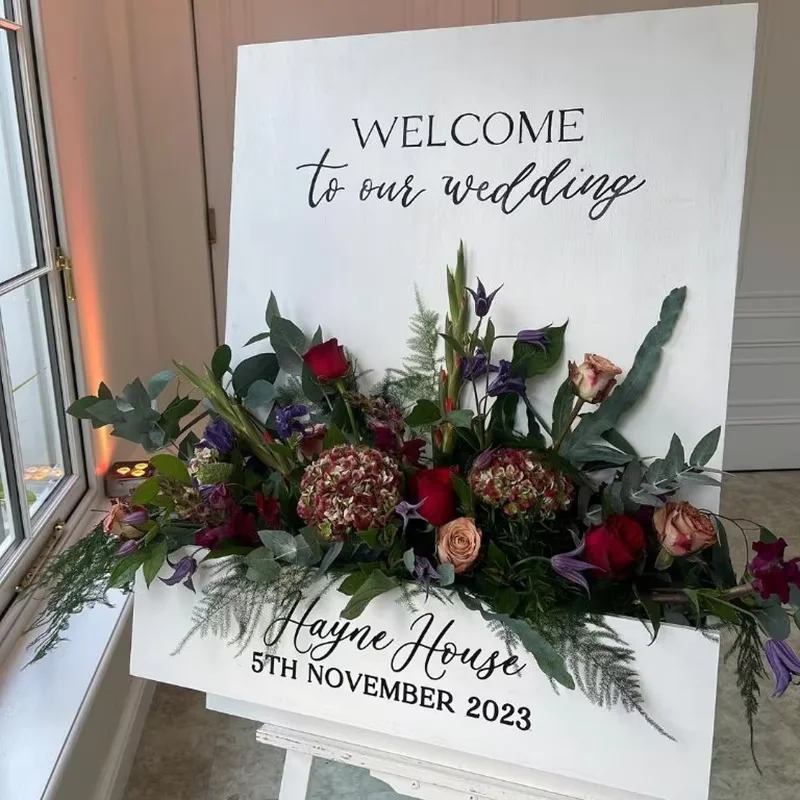 DIY Blumenkasten Willkommensbeschilderung Schaumstoffbrett Blumen Willkommensschild Hochzeit Babyparty Geburtstag Party Dekoration Zubehör