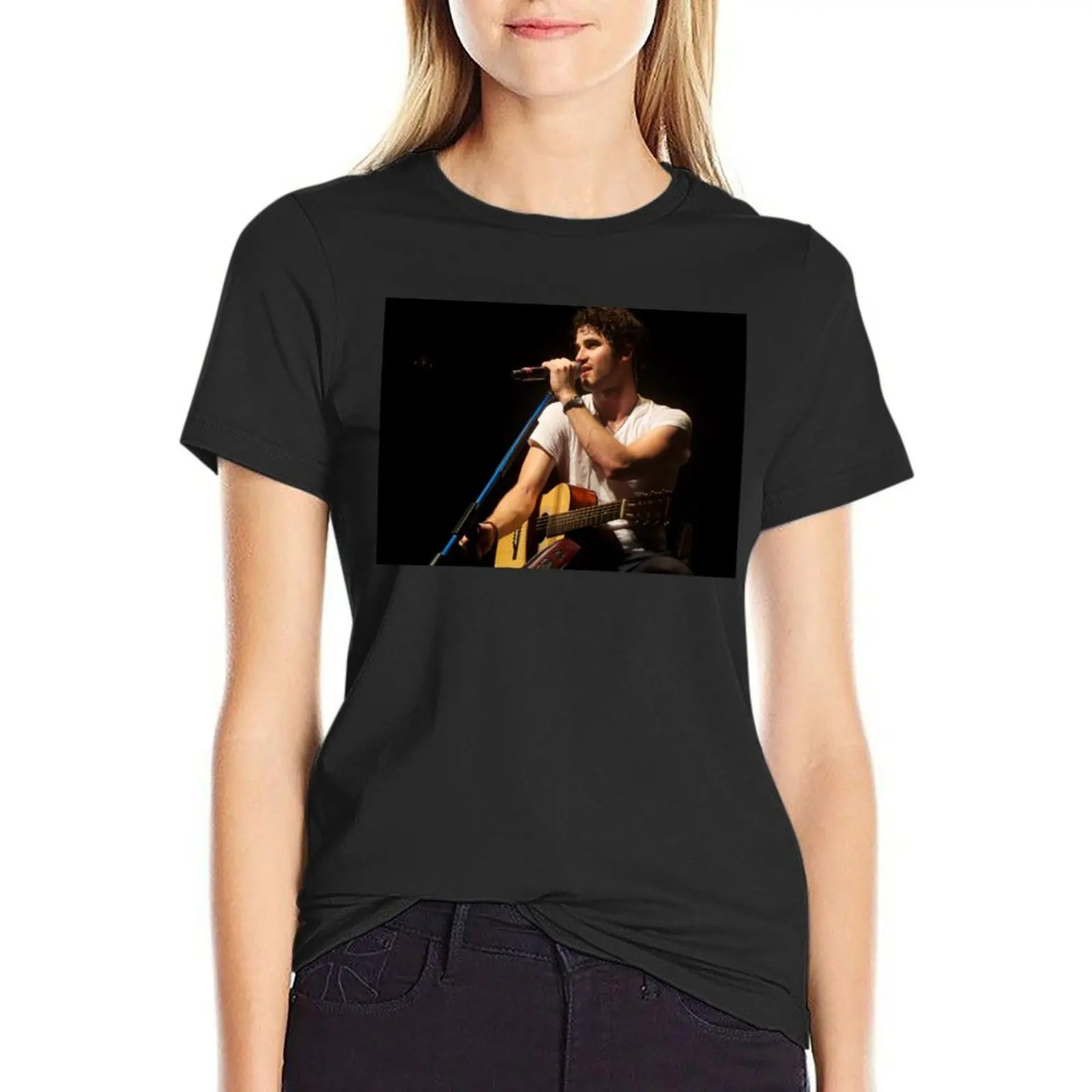 darren criss: listen up T-Shirt plus size tops cute clothes tees black t shirts for Women