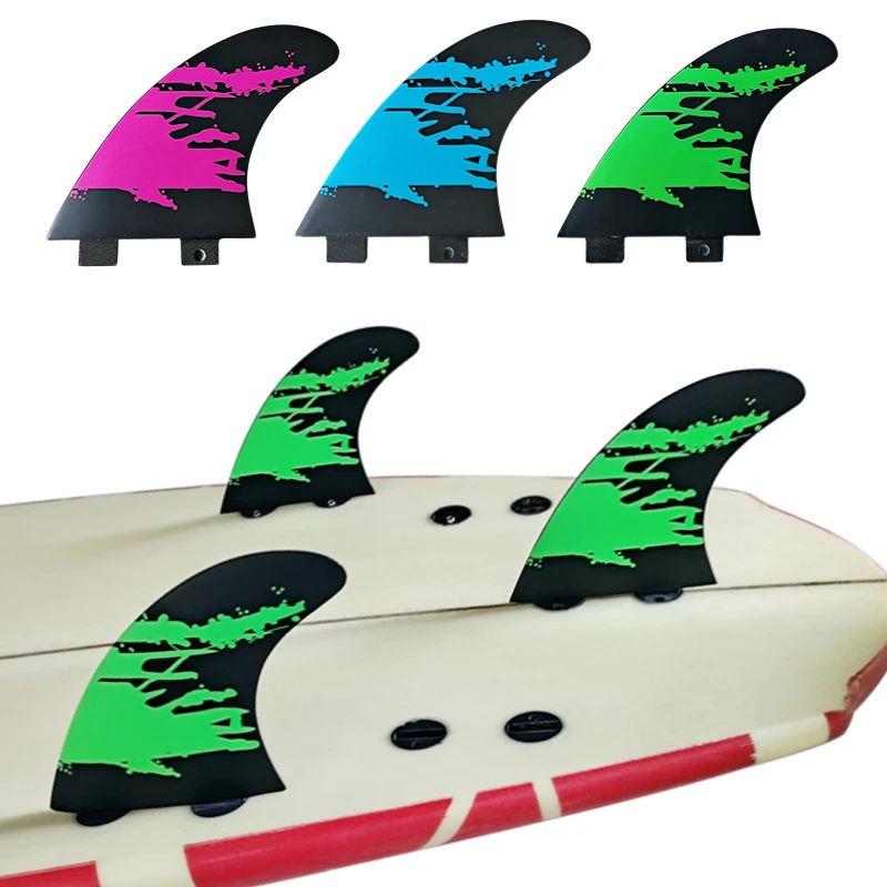 Upsurf Fcs Pinne Tavola Da Surf G5 Quiha Thruster Pinne Da Surf Stampate Per Sup Nuoto Paddle Board Accessori M Tri-Fin Surfcasting