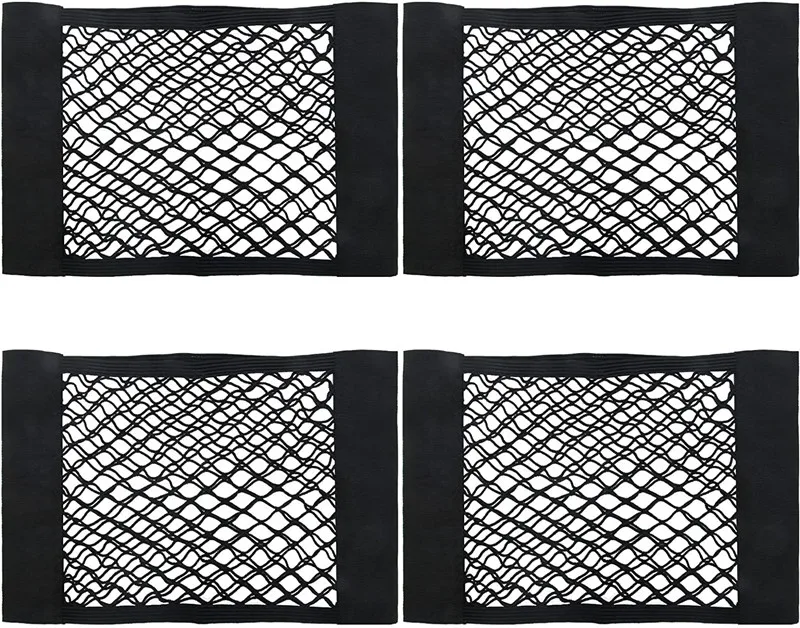 Auto Organizer Sitz Zurück Tasche Zurück Hinten Mesh Stamm Sitz Elastische String Net Magie Aufkleber Auto Universal Lagerung Tasche Tasche – Detail 1