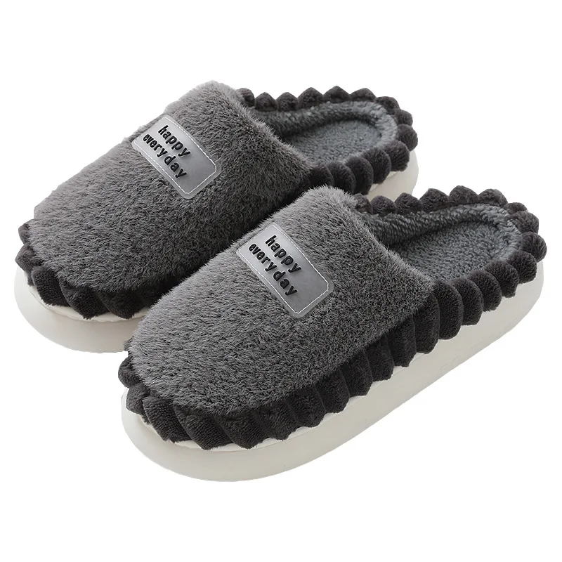 

Size 38-47 Home Slippers for Men Winter Home Cotton Shoes Knitting Wool Men’s Slippers Fashion Black Blue Cotton Slippers Woman