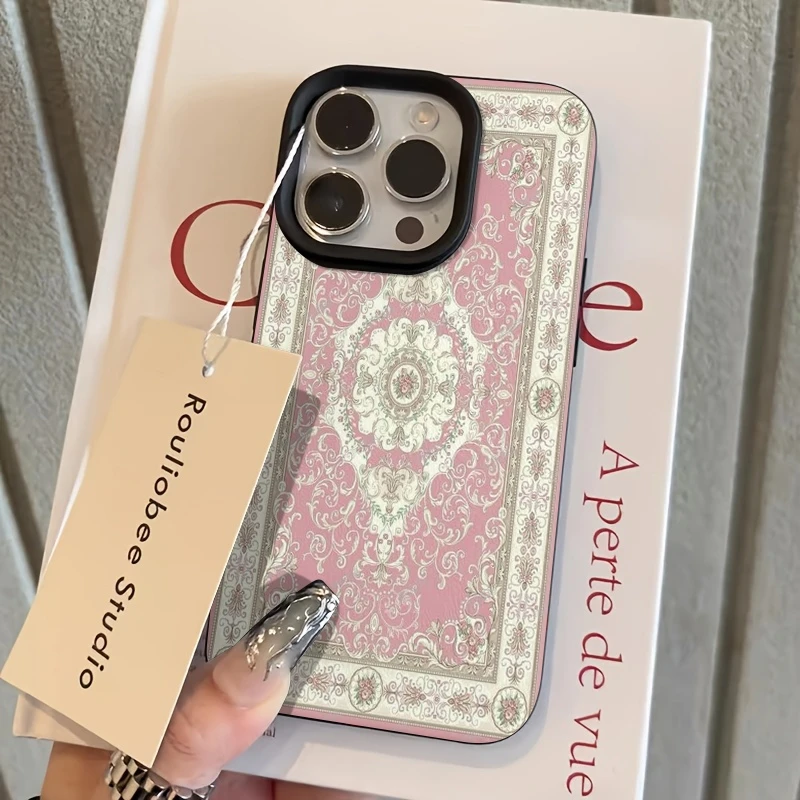 Pink Vintage European-Style Shockproof Phone Case Cover