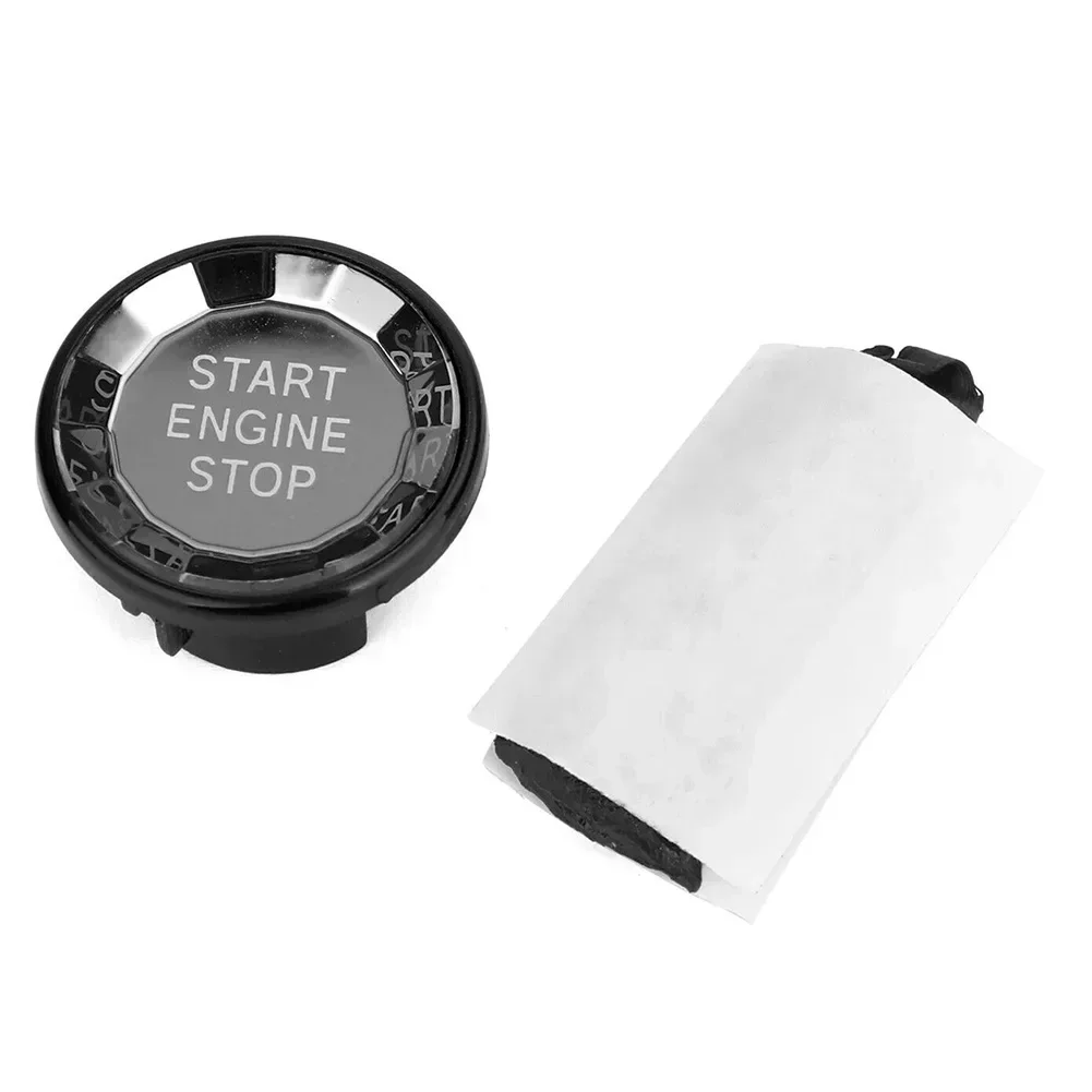 ontto Fibra di Carbonio Auto Start Stop Engine Pulsante Adesivo per Ford Focus 2015-2018 Kuga 2013-2019 Interruttore di Accensione Pulsante Copertura Adesivo Trim Decorazione-Nero