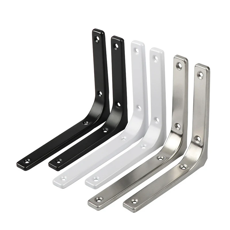 2Pcs Metal Wall Mounted Floating Brace Shelf Triangle Bracket 75-400MM for Living Room Bedroom Kitchen Balcony Decorative