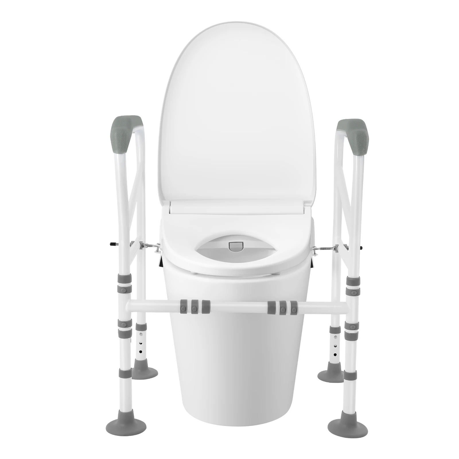 Toilettenstützrahmen, rutschfeste Toilettenstütze mit Standhilfe, 150 kg tragender Toilettensicherheitsrahmen für ältere Menschen und behinderte Menschen – Detail 5