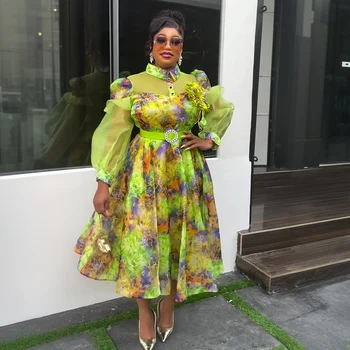 Eleganti abiti africani per le donne 2025 Nuova moda estiva Stampa Robe Plus Size Turchia Abito lungo da sera per matrimonio musulmano 1