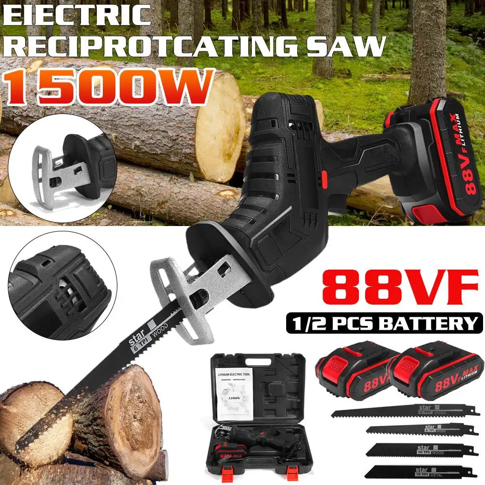 

Electric 88V Cutting Cordless Electric Power Saw Metal Wood Metal 3000Rpm Speed PVC Pipe Tool Reciprocating Tool Saw Variable