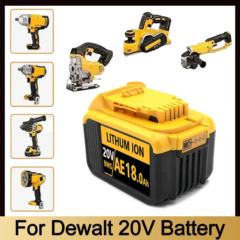 New  Original 18000mAh 20V for Dewalt Power Tool Battery DCB206 20V 18.0Ah Battery DCB206 20V Battery DCB205 DCB200 5