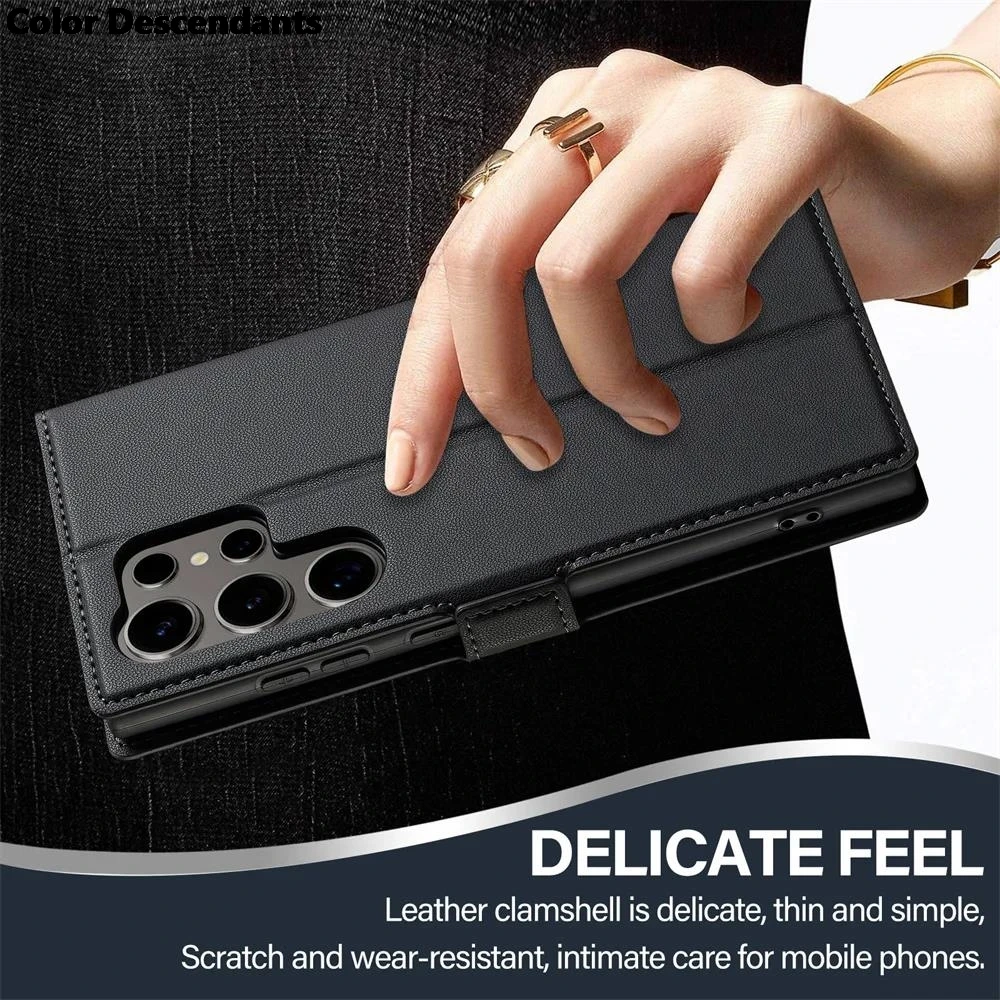 Leather Flip Wallet Case with Card Holder