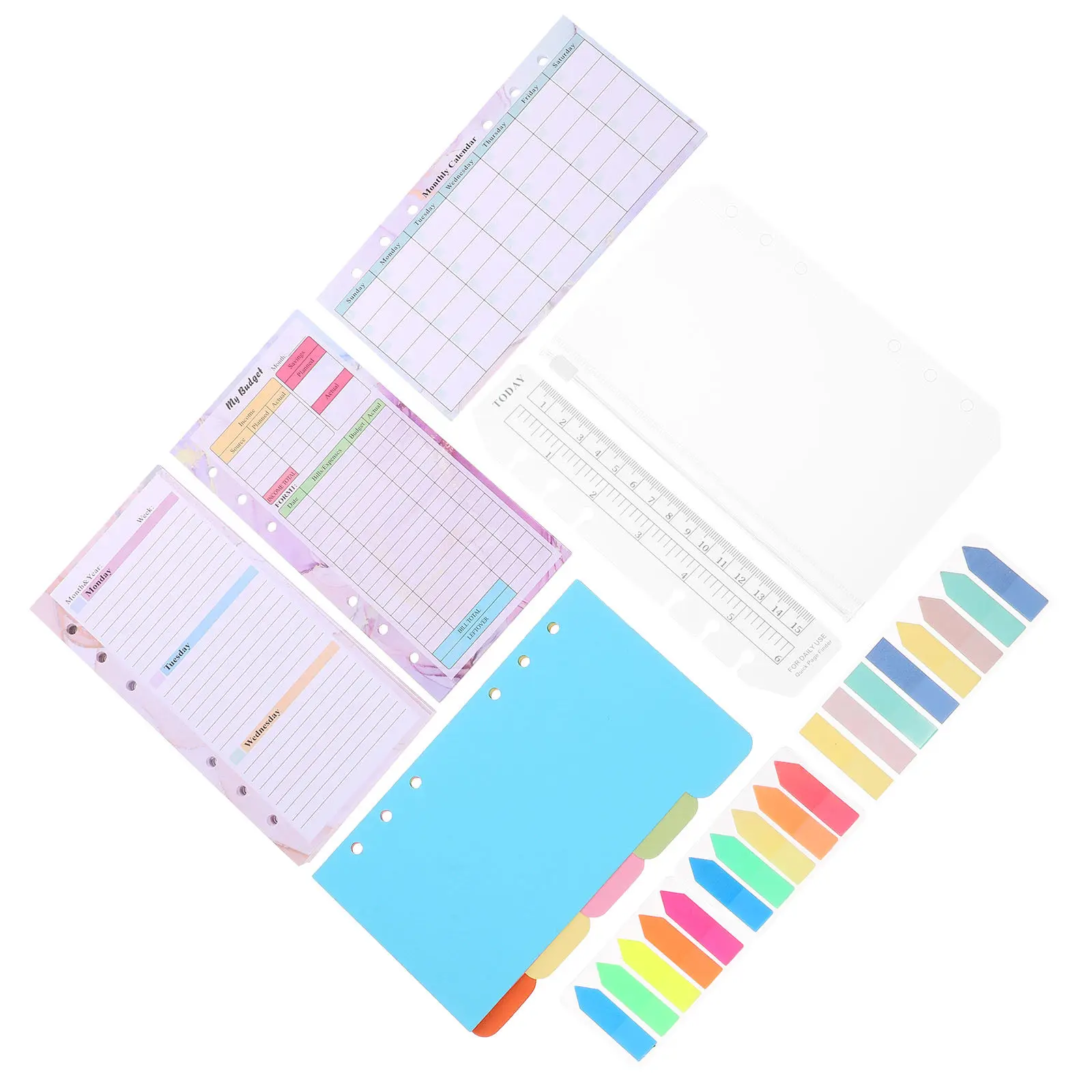 1세트 루즈리프 노트용 교체용 보조 용지, 컴팩트 전문 플래너 용지, 부드러운 필기감, 학습 및 사무용