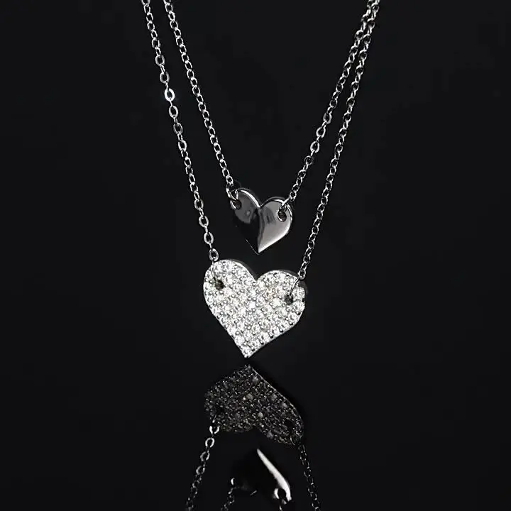 Nabest женское ожерелье из стерлингового серебра 925 пробы с двойным сердцем подарок