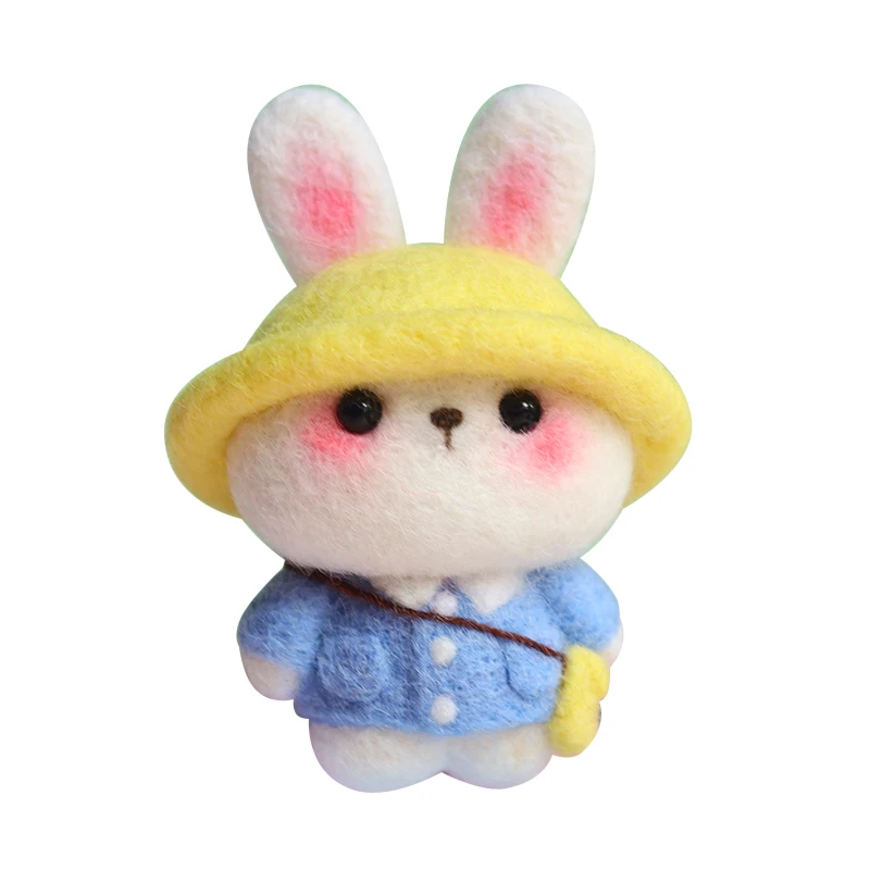 8cm high The Doll Bunny wool felt wool needlepoint kit felt needle felting keychain craft needlecraft DIY handmade
