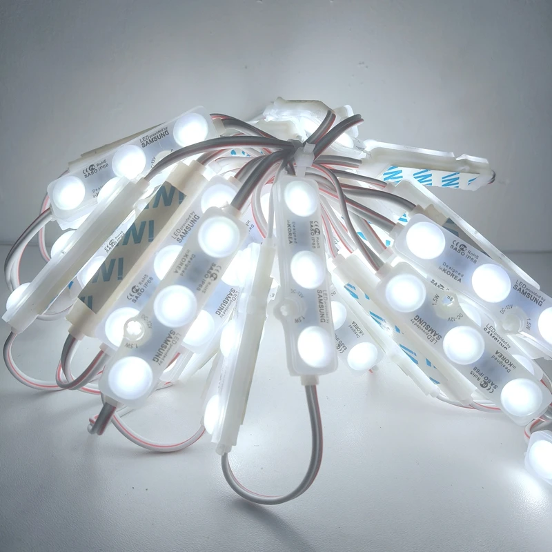 50pcs 5730 SMD LED Module Lighting IP67 Waterproof 3 LED Back Lights DC12V 1.5W Mirror Light Samsung injection Led Module
