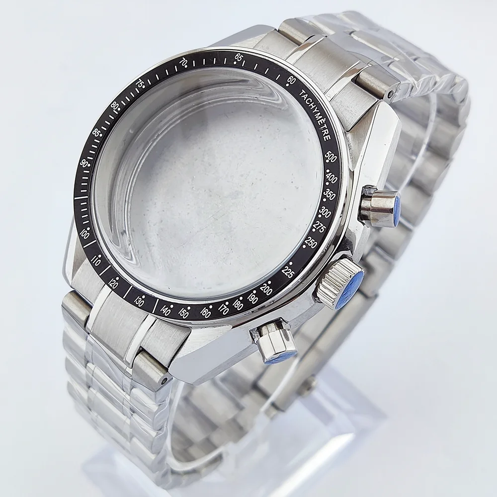 40MM Watch Case Set VK63 Movement Case Sapphire Glass Waterproof Case Luxury Men's Watch Case Fits 32.5mm Dial Case