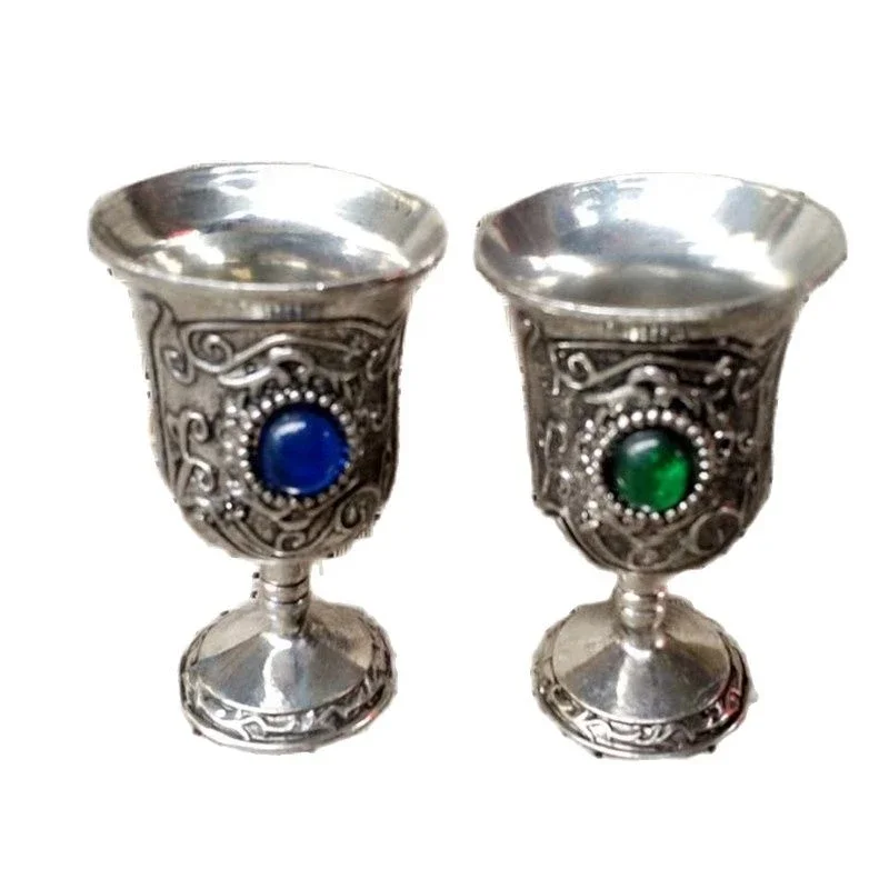 

Тибетский серебряный непальский рубиновый стакан для вина с ручной инкрустацией пара