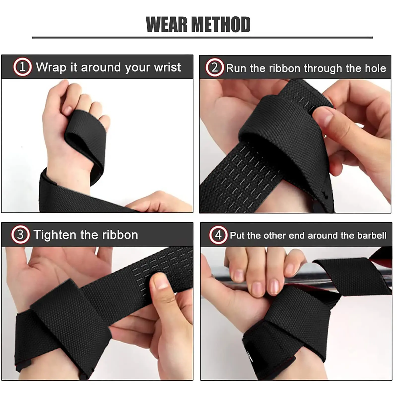 Weightlifting Wrist Straps Strength Training Adjustable Non-slip Gym Fitness Lifting Strap Wrist Support Grip Band 6
