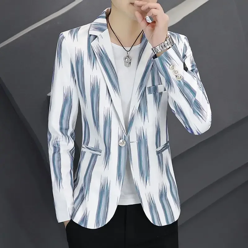 thumbnail image 1 of Chaqueta corta de fiesta para hombre, chaqueta corta con una botonadura, blazer para hombre, diseñador de lujo de alta calidad, moda 2024, vintage, simple, 1 of 4