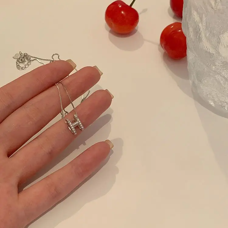 S3425 Fashion Jewelry Letter H Pendant Necklace For Women Choker Chain Necklaces