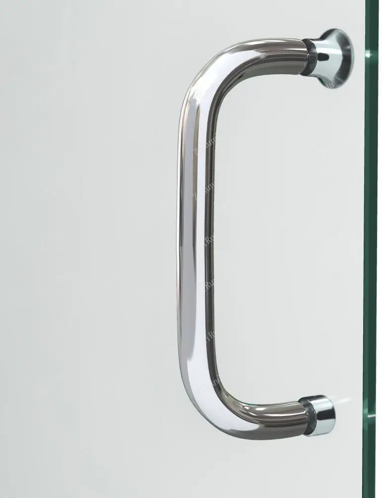 Half frameless sliding shower door, transparent glass 6mm thick tempered glass 5