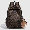 2025 New Fashion Leopard Print Backpack Women's Fashion Leisure Travel Backpack Spice Girl Style School Bag Ins Niche 1