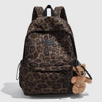 2025 New Fashion Leopard Print Backpack Women's Fashion Leisure Travel Backpack Spice Girl Style School Bag Ins Niche 1