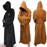 Homme flanelle Robe mâle avec capuche épaisse étoile Robe de chambre Jedi Empire hommes peignoir hiver longue Robe hommes Robes de bain Homewear 1