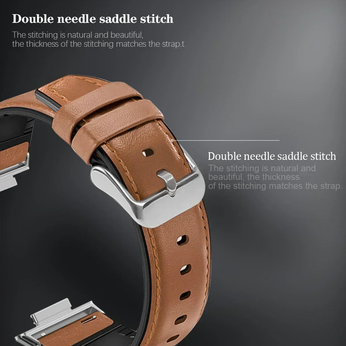 Vintage Leather Strap Wristband for Smartwatches - Replaceable Accessory Bracelet