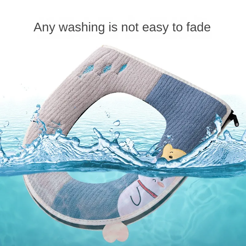 Cute Cat Toilet Seat Warm Cushion Home Four Seasons Universal soft Toilet pad Covers Winter Warmer Thickening Potty Mat WC cape 4