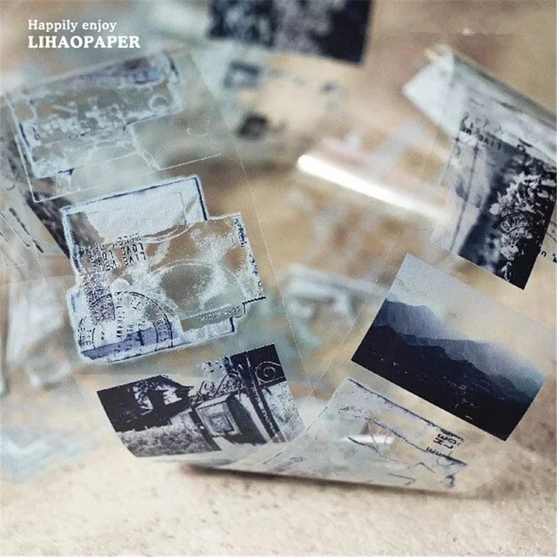 

Lihaopaper Fragment Writing–Faded Masking PET Tape Planner Card Making DIY Scrapbooking Plan Decorative Sticker