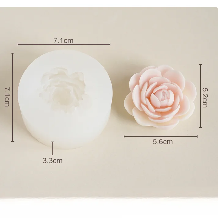 3D Camellia Soap Mold DIY Camellia Scented Candle Gypsum Diffuser Stone Handmade Soap Silicone Mold