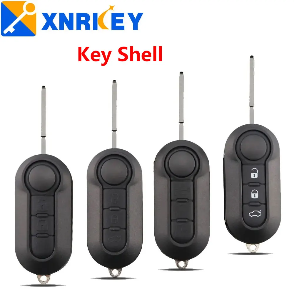 XNRKEY Flip Remote Key Shell for Fiat 500 Panda Punto Bravo Stilo Ducato Citroen Jumper Peugeot Boxer Replacement Flip Key Case