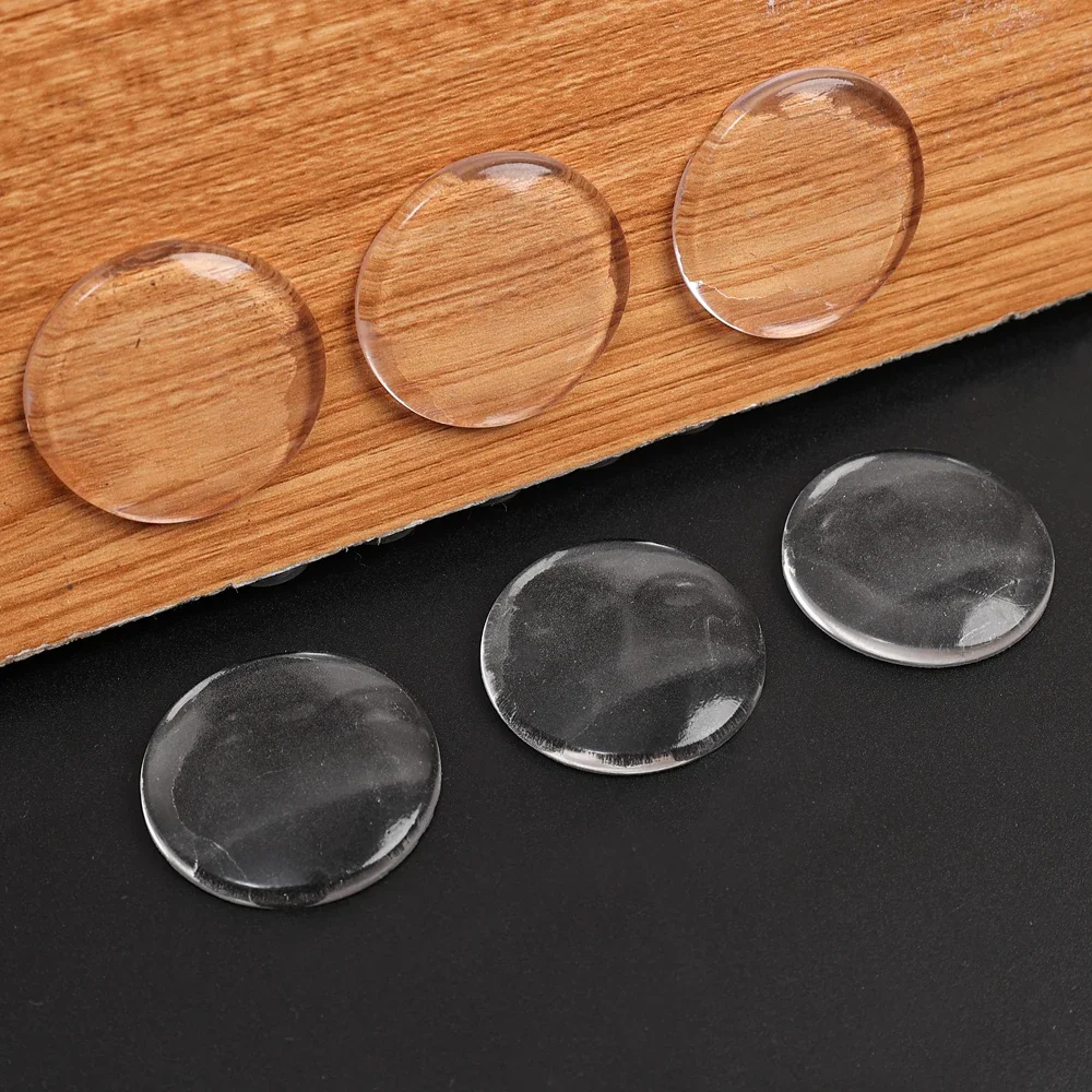 Silicone Door Handle Bumper Transparent Soft Wall Protector Self-adhesive Protective Plug Non-slip Round Doors Stop Muffler 6pcs